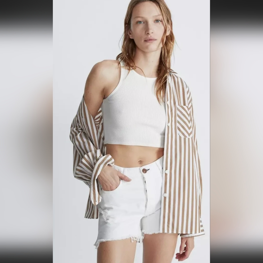 RAG&BONE VINTAGE CUT-OFF 4"DENIM SHORTS IN OPTIC WHITE /SZ:28